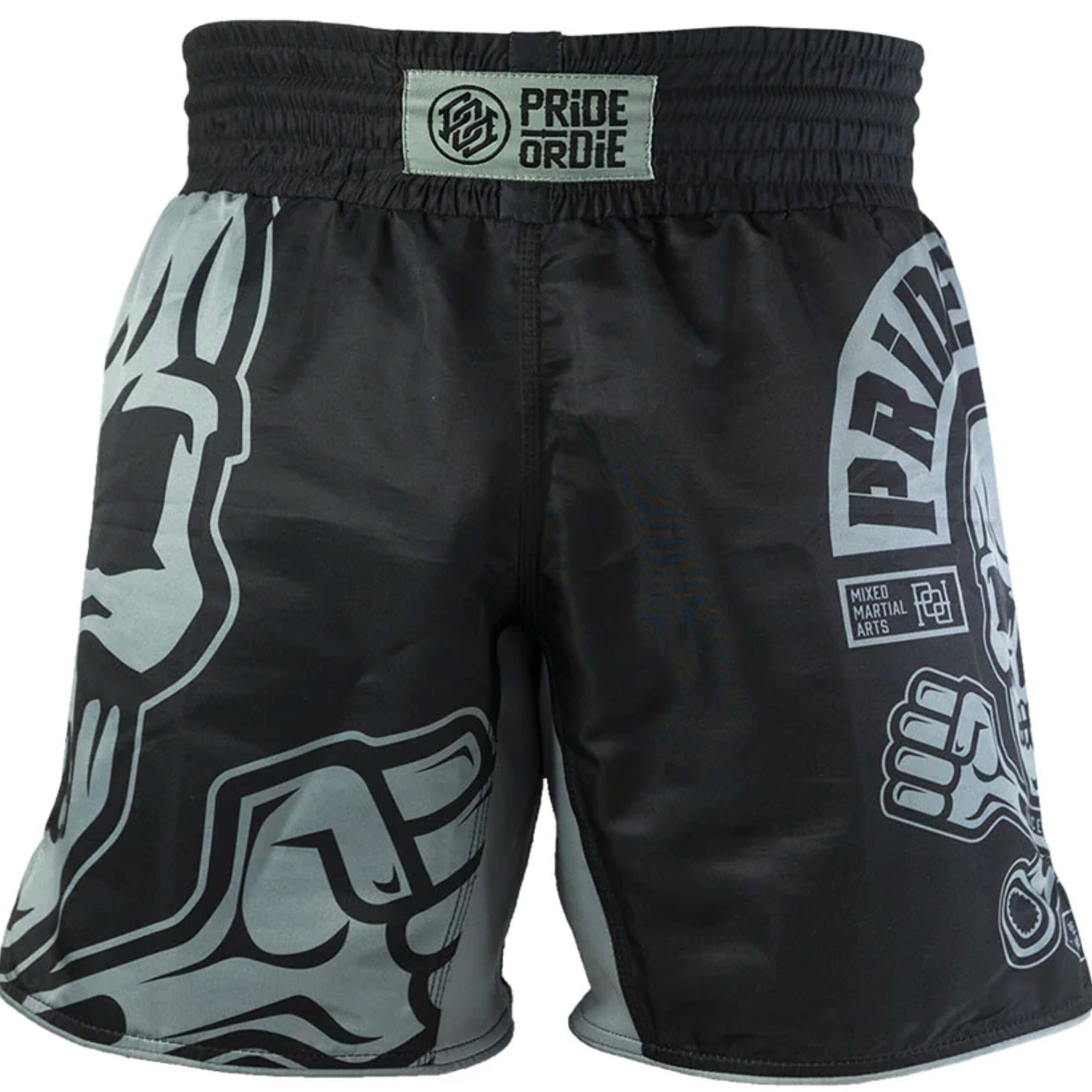 PRIDEorDie BUSTED KNUCKLES Fight Short Zwart FIGHTWEAR SHOP NEDERLAND
