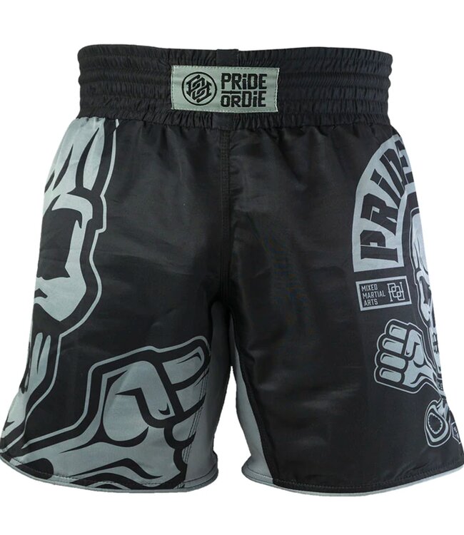 Pride or Die PRIDEorDie BUSTED KNUCKLES Fight Short Zwart