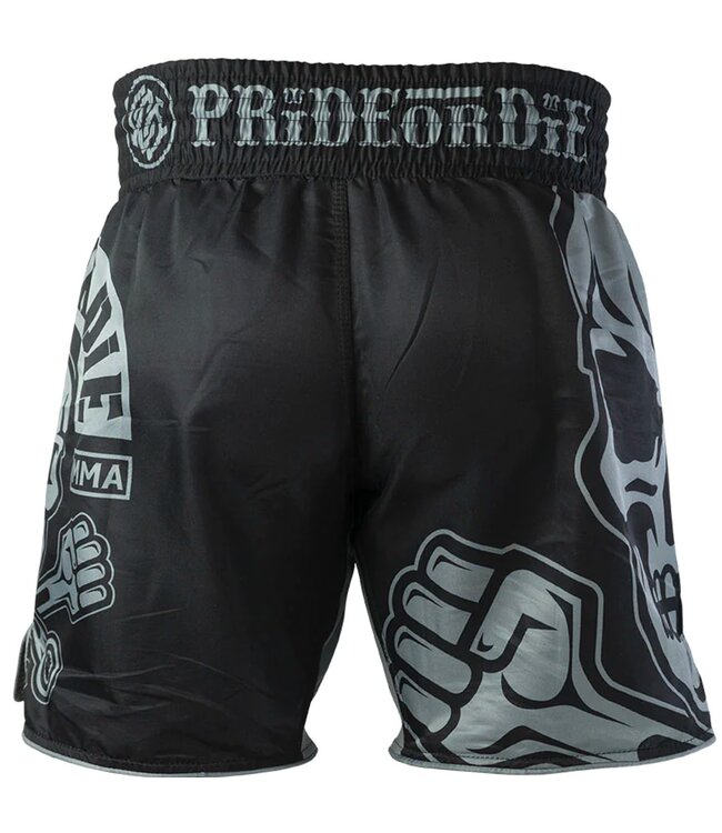 Pride or Die PRIDEorDie BUSTED KNUCKLES Fight Short Zwart
