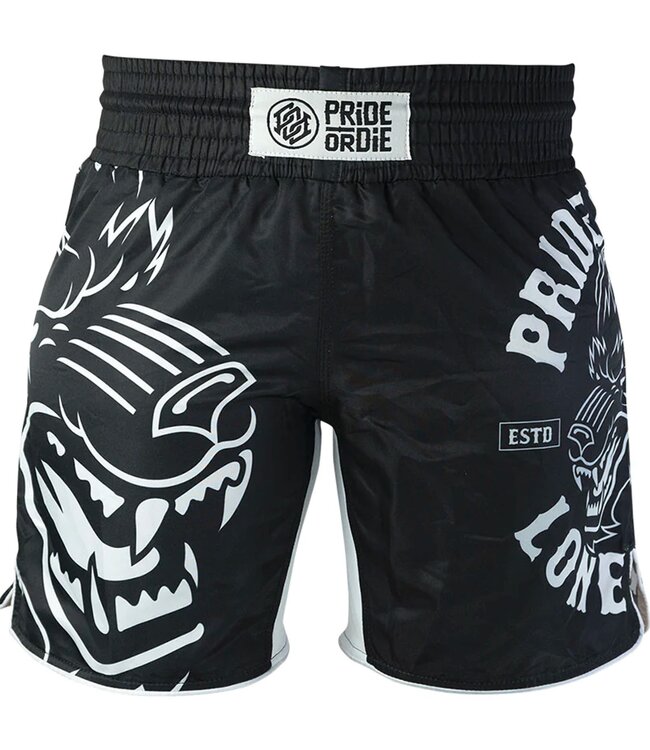 PRIDE or Die LONE WOLF Fightshort Zwart