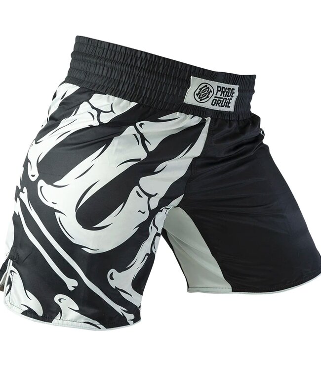 Fightshorts PRiDE or DiE Reckless Bones Schwarz