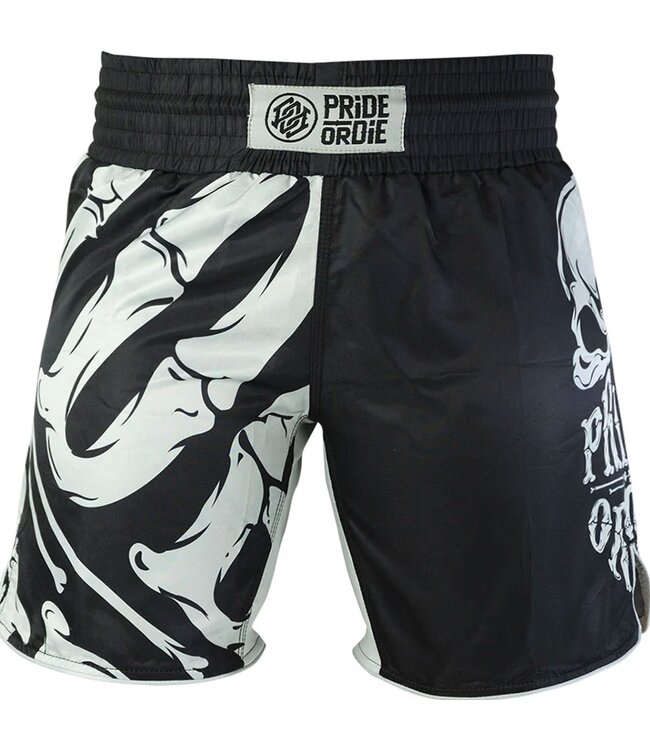 Fightshorts PRiDE or DiE Reckless Bones Schwarz