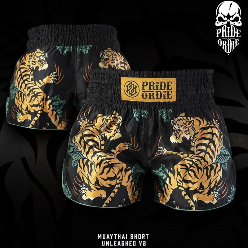 Pride or Die Pride or Die Muay Thai Kickboxen Shorts Tiger Unleashed V.2