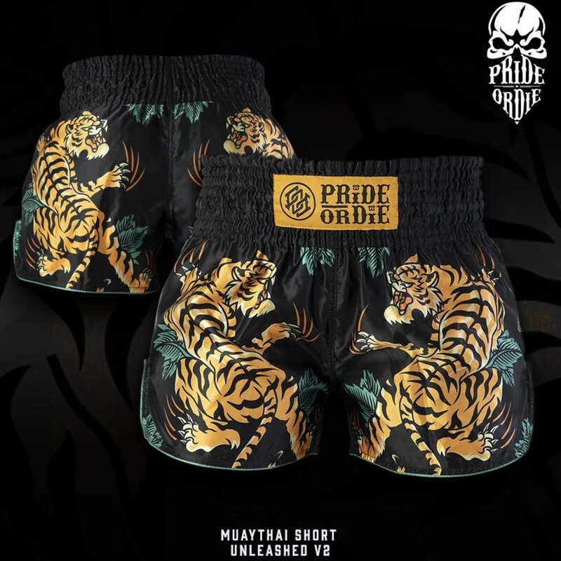 Pride or Die Pride or Die Muay Thai Kickboxing Shorts Tiger Unleashed V.2