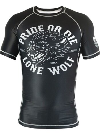 Pride or Die PRIDE oder Die Rash Guard Lone Wolf Schwarz Weiß