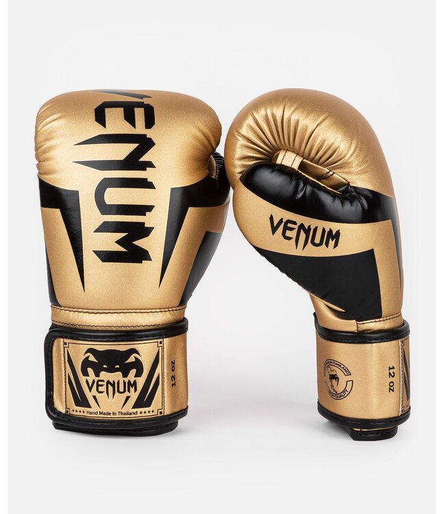 Venum Elite Boxhandschuhe - Gold/Schwarz | Für Boxen, Kickboxen und Muay‑Thai