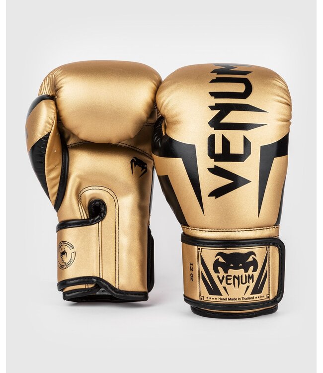 Venum Elite Boxhandschuhe - Gold/Schwarz | Für Boxen, Kickboxen und Muay‑Thai