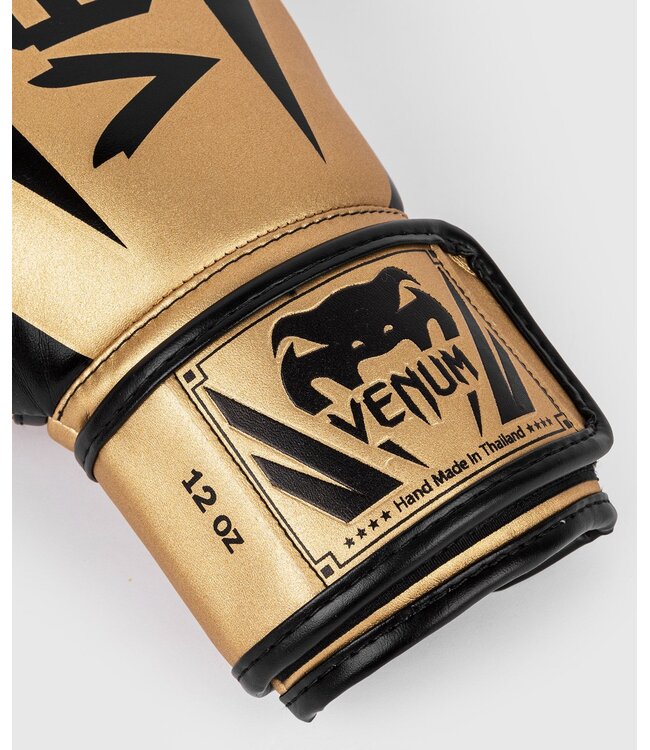 Venum Elite Boxhandschuhe Mikrofaser Gold Schwarz