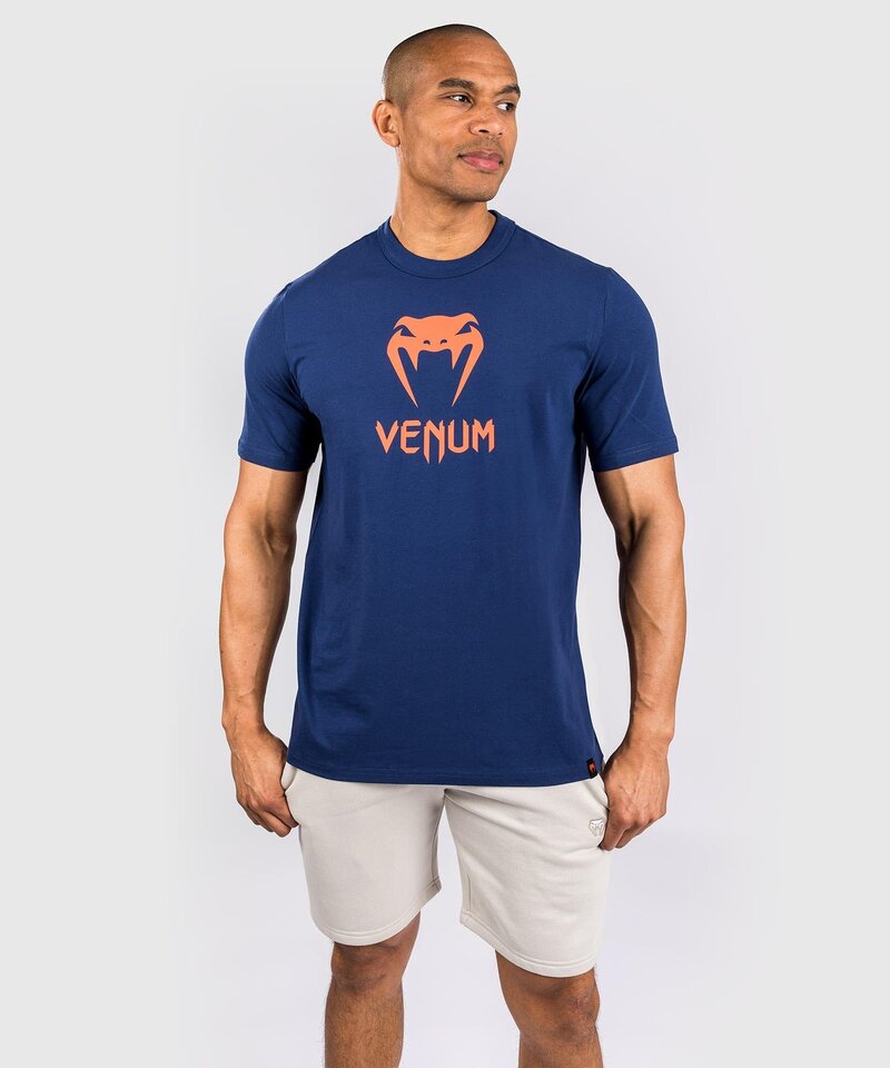 Venum Venum Classic T- Shirt Cotton Navy Blue Orange