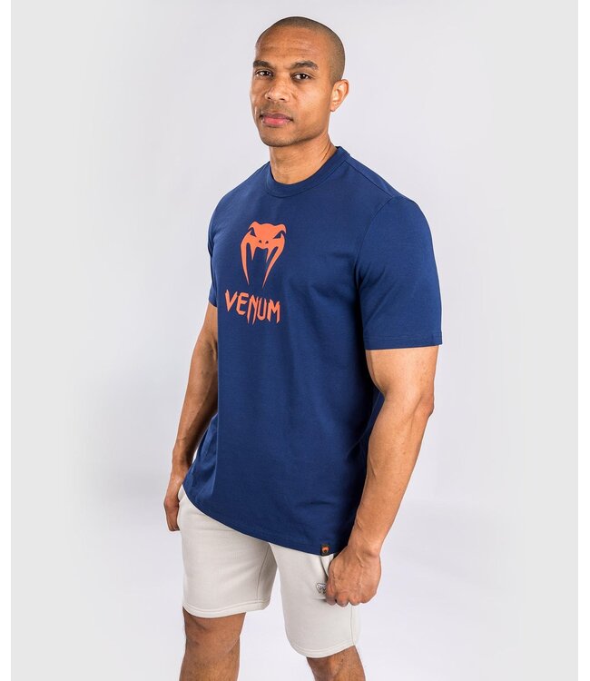 Venum Classic T- Shirt Cotton Navy Blue Orange
