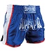 Super Pro Muay Thai Kickboks Broek Stripes Blauw Wit