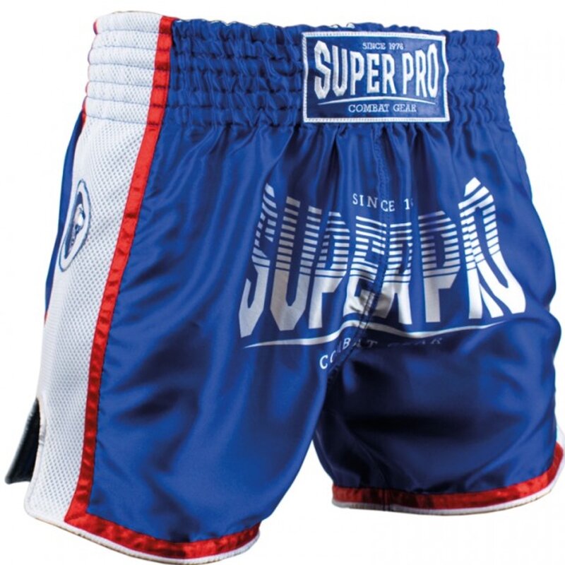 Super Pro Super Pro Muay Thai Kickboks Broek Stripes Blauw Wit