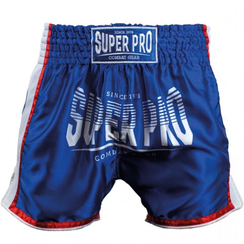 Super Pro Super Pro Muay Thai Kickboks Broek Stripes Blauw Wit