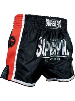 Super Pro Super Pro Muay Thai Kickboks Broek Stripes Zwart Rood