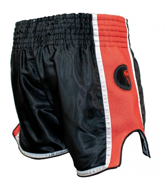 Super Pro Muay Thai Kickboxing Shorts Stripes Black Red