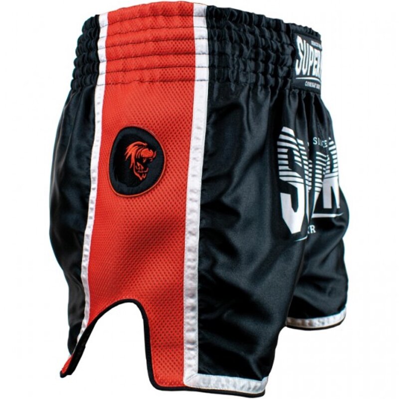 Super Pro Super Pro Muay Thai Kickbox Hose Stripes Schwarz Rot