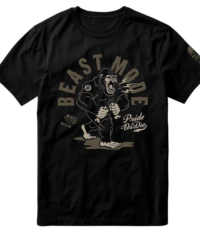 PRIDE or Die Cotton T-Shirt Beast Mode V.2 Black