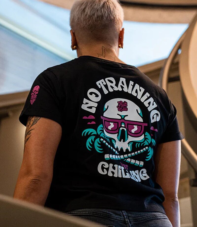 Pride or Die PRiDEorDiE Dames T-Shirt "No Training" Zwart