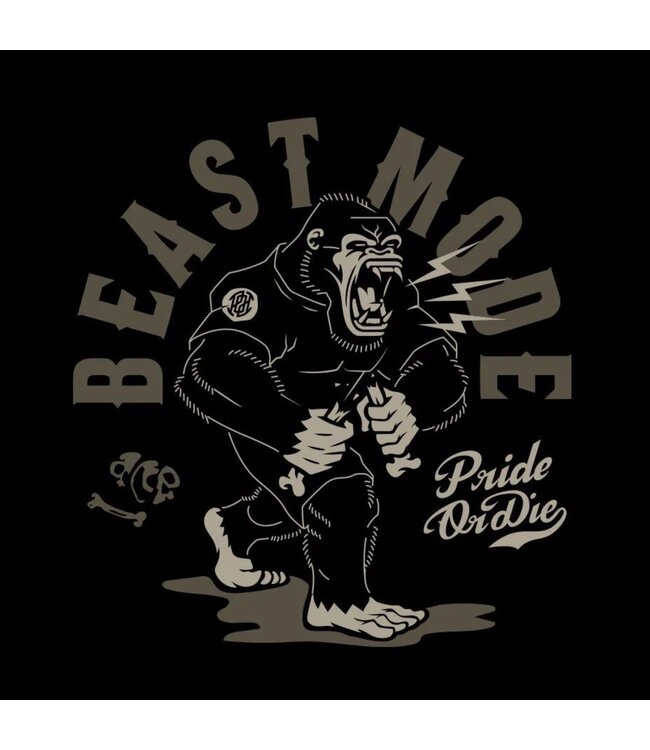 PRIDE or Die Katoenen T-Shirt "Beast Mode V.2" Zwart