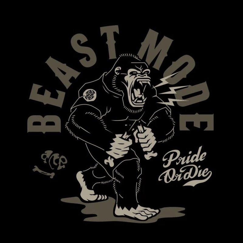 Pride or Die PRIDE or Die Katoenen T-Shirt "Beast Mode V.2" Zwart