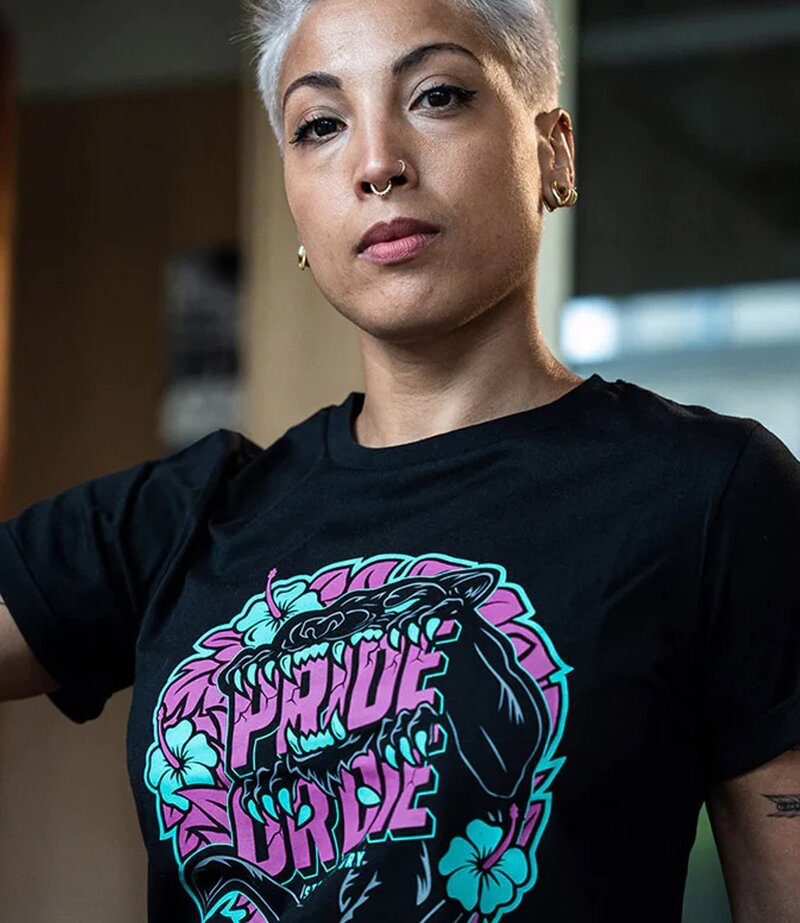 Pride or Die PRiDEorDiE Dames T-Shirt "Stay Hungry" Zwart