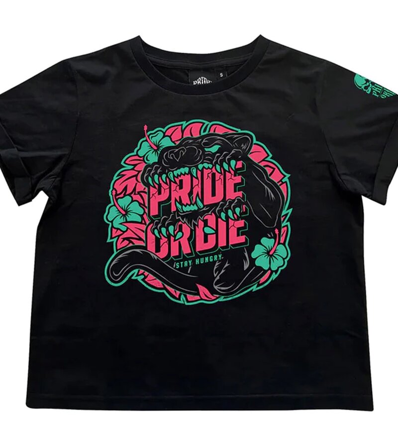 Pride or Die PRiDEorDiE Womens T-Shirt Stay Hungry Black