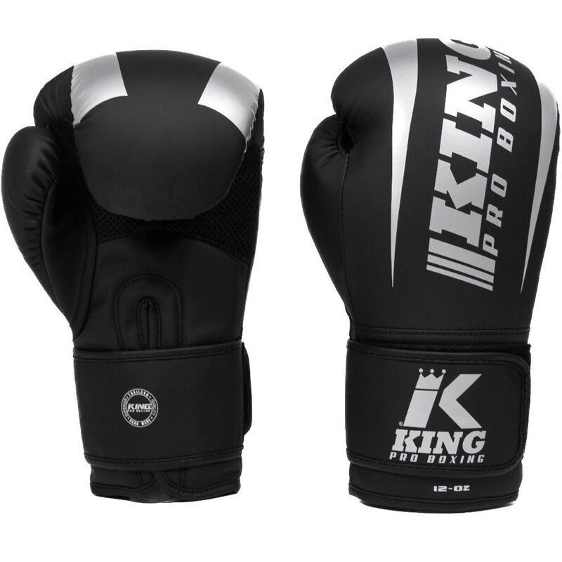 King Pro Boxing King Pro Boxing KPB/REVO 7 Boxing Gloves Black Silver