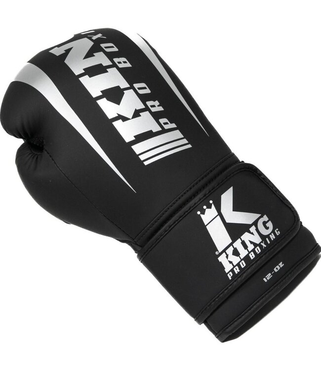 King Pro Boxing KPB/REVO 7 Boxhandschuhe Schwarz Silber