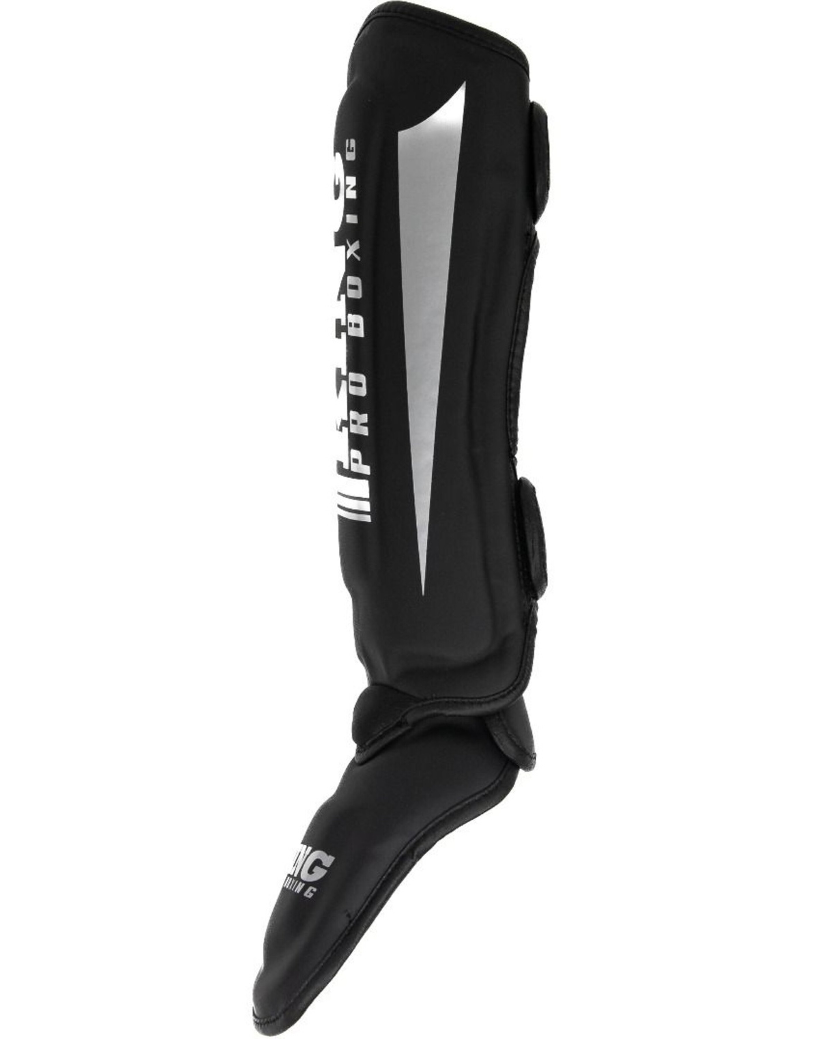 King Pro Boxing Shinguards KPB/SG REVO 7 Black Silver FIGHTWEAR SHOP