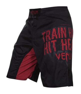 Venum Venum Fightshorts Train Hard Hit Heavy Black Red
