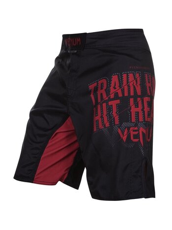 Venum Venum Fightshorts Train Hard Hit Heavy Schwarz Rot