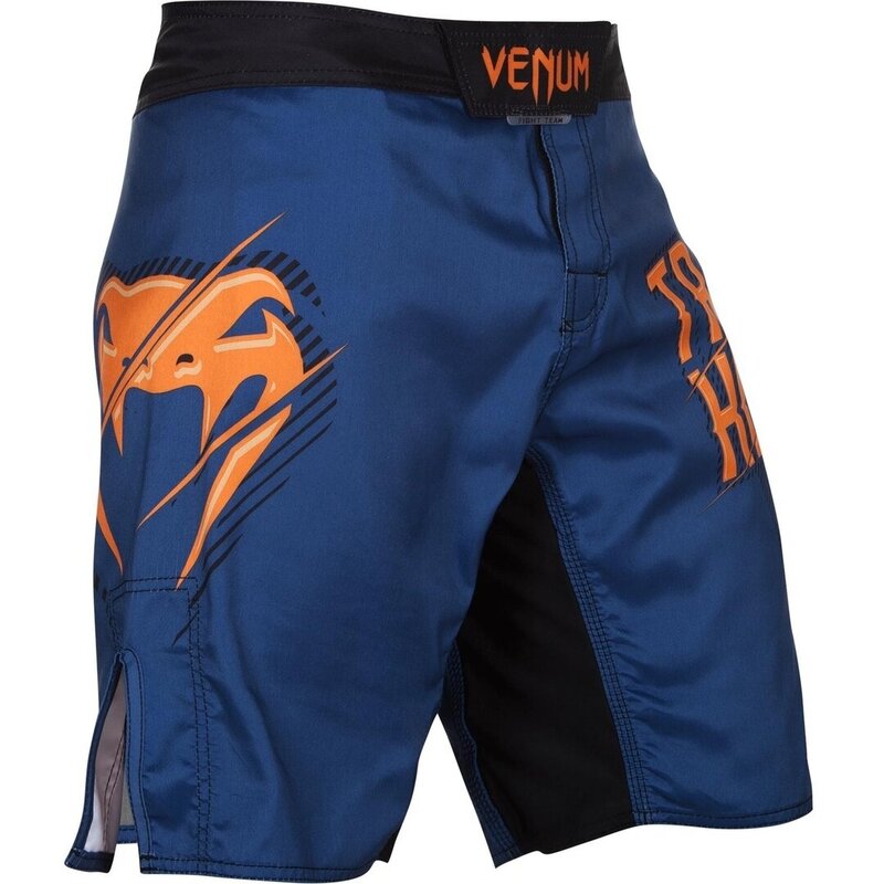 Venum Venum Fightshorts Train Hard Hit Heavy Blauw Oranje