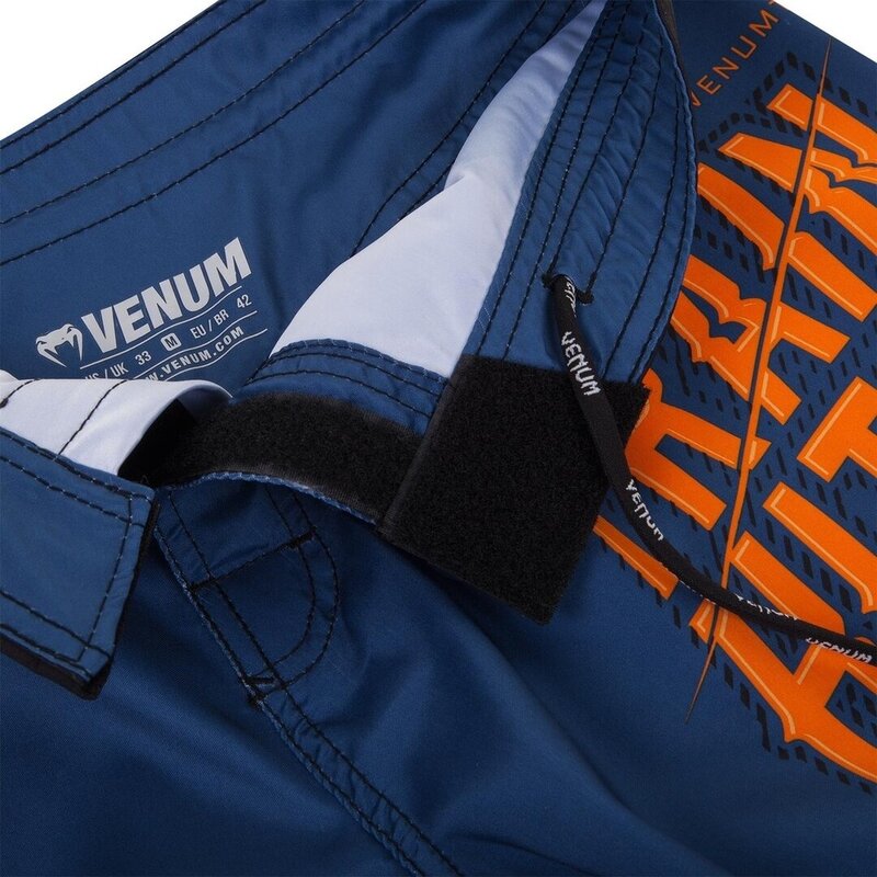 Venum Venum Fightshorts Train Hard Hit Heavy Blauw Oranje