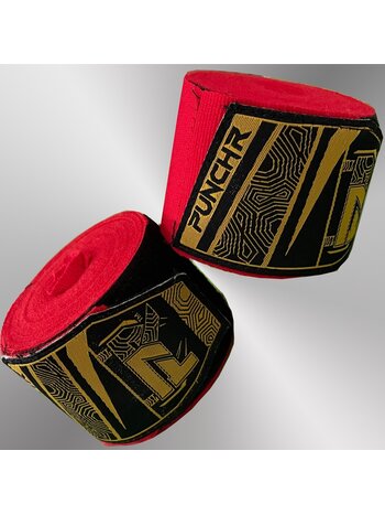 PunchR™  PunchR™ Premium Boksbandages Hand Wraps 500 cm Rood