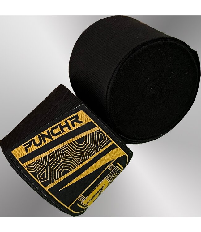 PunchR™ Premium Boxing Bandages Hand Wraps 500 cm Black
