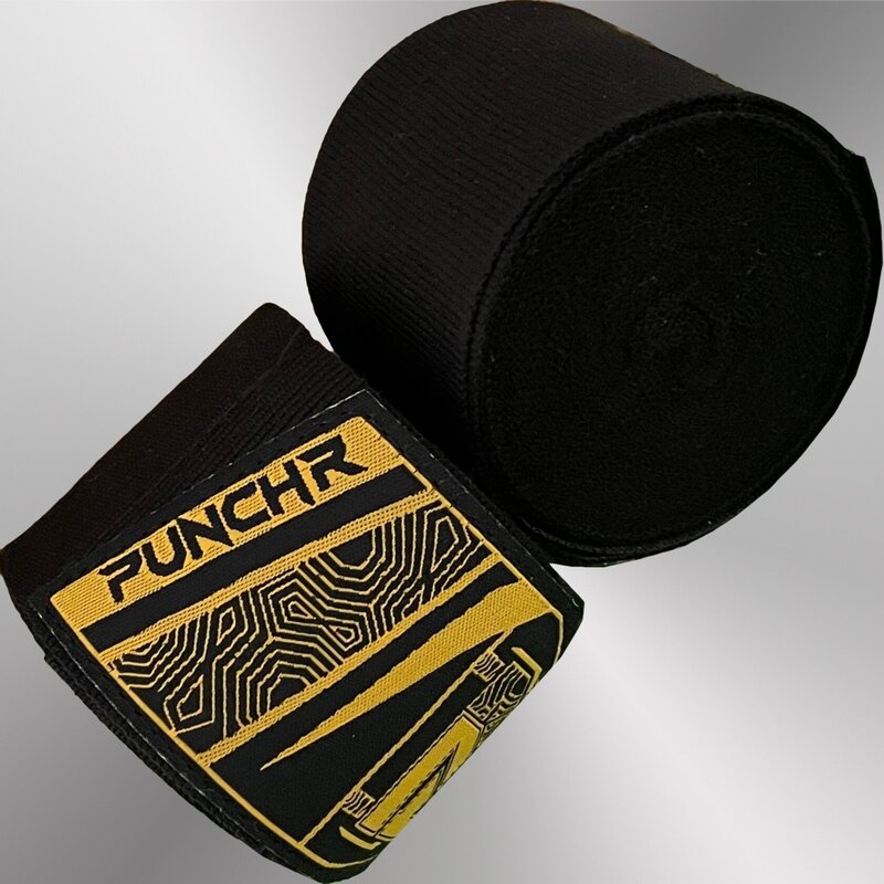 PunchR™  PunchR™ Premium Boksbandages Hand Wraps 350 cm Zwart