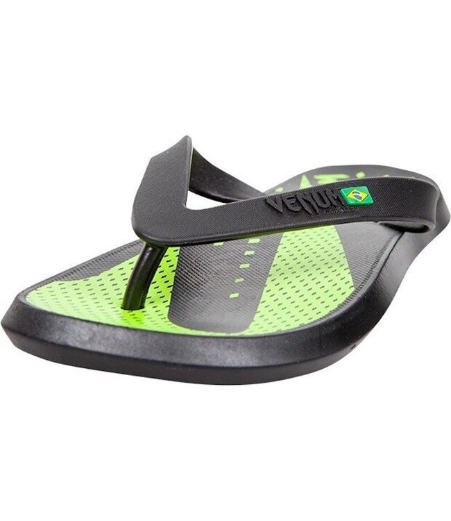 Venum Hurricane Flip Flop Slippers Black Neo Yellow