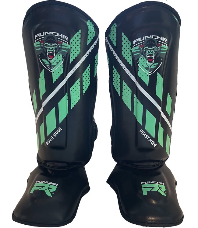 PunchR™  PunchR™ Kids Beast Mode Schienbeinschoner Schwarz Grün