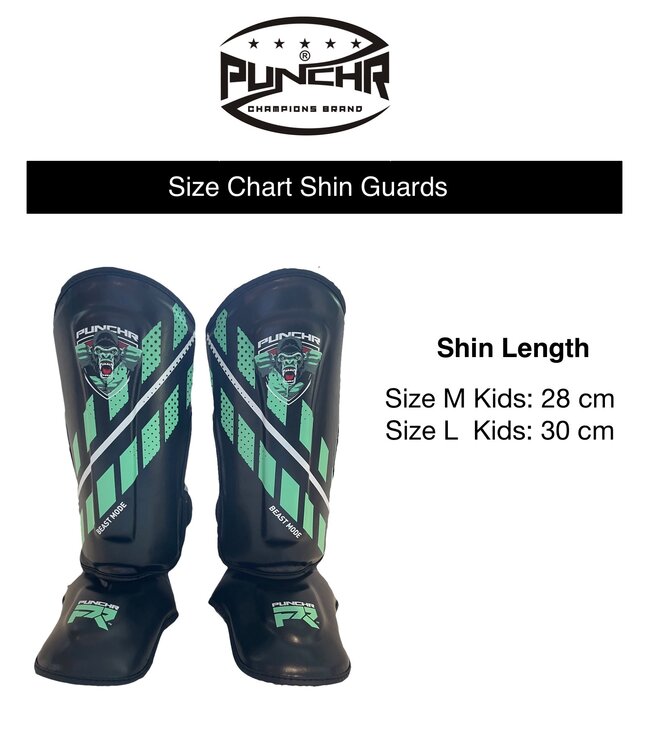 PunchR™  PunchR™ Kids Beast Mode Scheenbeschermers Zwart Groen
