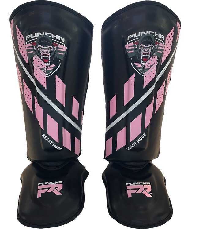 PunchR™  PunchR™ Kids Beast Mode Shin Guards Black Green - Copy