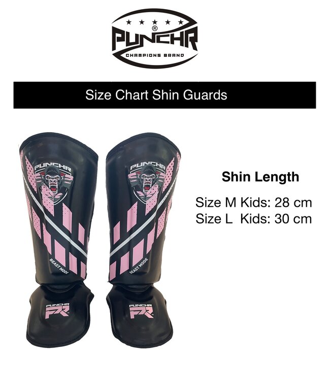PunchR™ Kinder-Schienbeinschoner Beast Mode Schwarz Pink