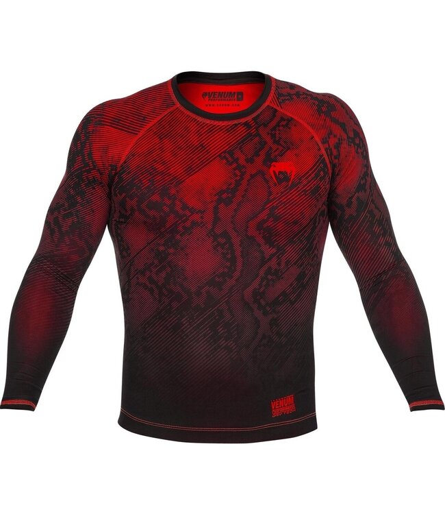 Venum Venum FUSION Rash Guard Compressie L/S T-shirt Zwart Rood