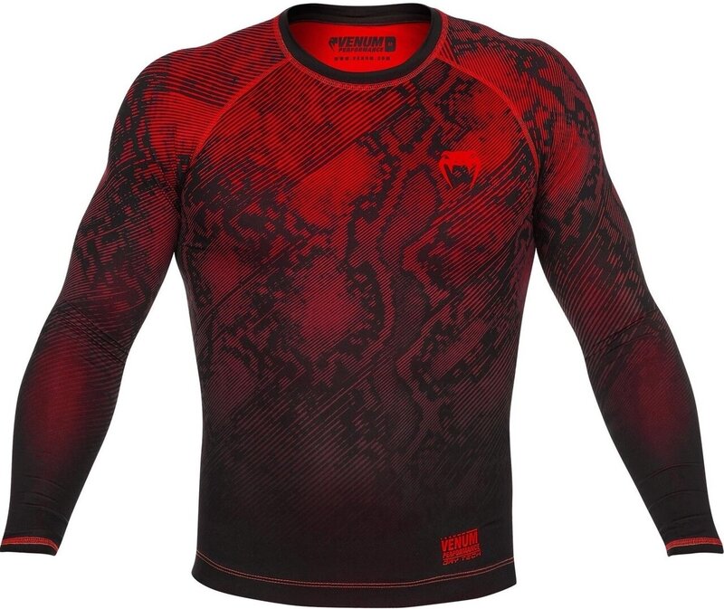 Venum Venum FUSION Rash Guard Compressie L/S T-shirt Zwart Rood