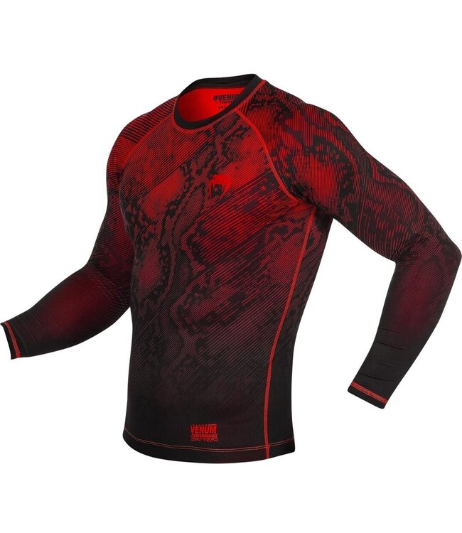 Venum Venum FUSION Rash Guard Compressie L/S T-shirt Zwart Rood