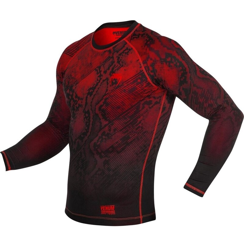 Venum Venum FUSION Kompressions Shirt Lange Ärmel Schwarz Rot