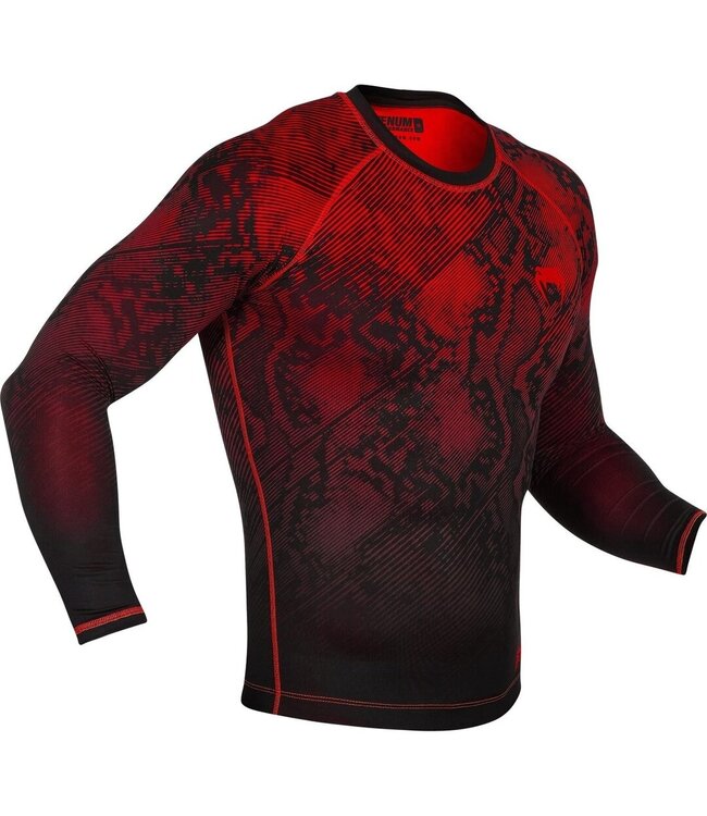 Venum Venum FUSION Rash Guard Compressie L/S T-shirt Zwart Rood