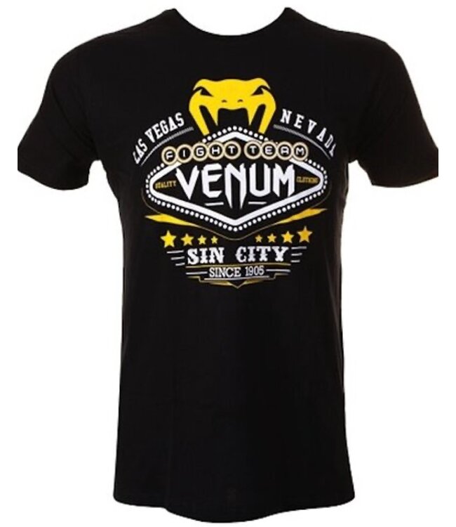 Venum T Shirts Las Vegas Zwart Geel