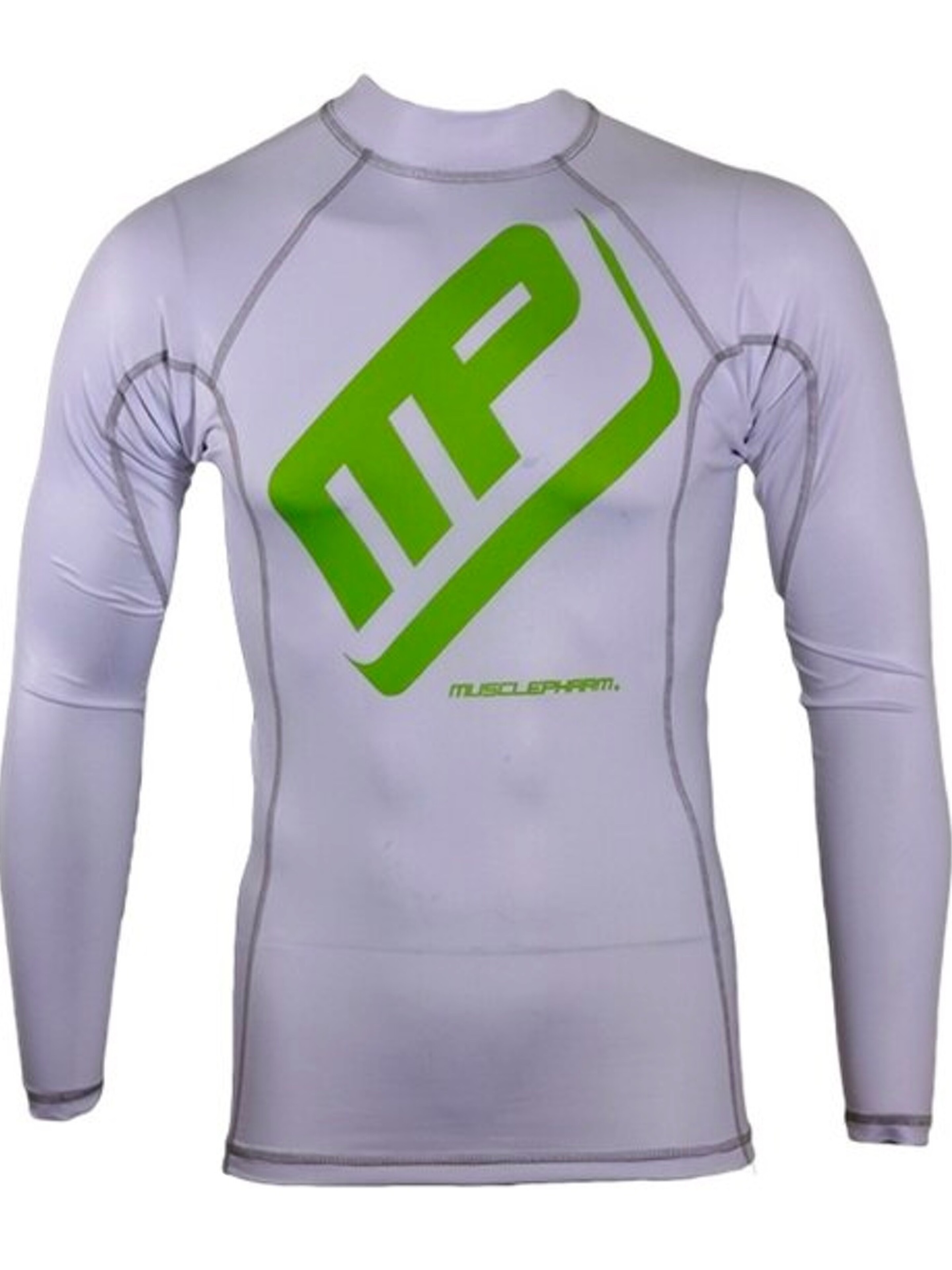 MusclePharm Rashguard Long Sleeves White - FIGHTWEAR SHOP EUROPE