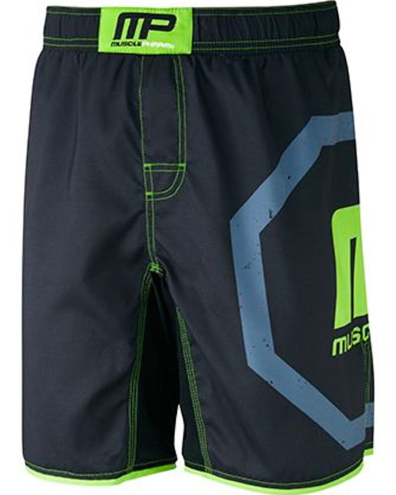 MusclePharm MusclePharm Octagon Mens MMA Fightshorts Zwart Groen