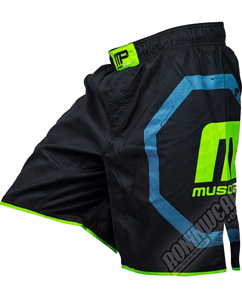 MusclePharm MusclePharm Octagon Mens MMA Fightshorts Zwart Groen